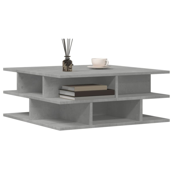 Mesa de centro madera de ingeniería gris hormigón 70x70x29 cm M 4