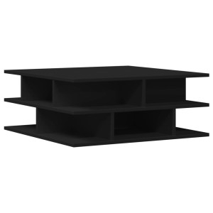 Mesa de centro madera de ingeniería negro 70x70x29 cm H