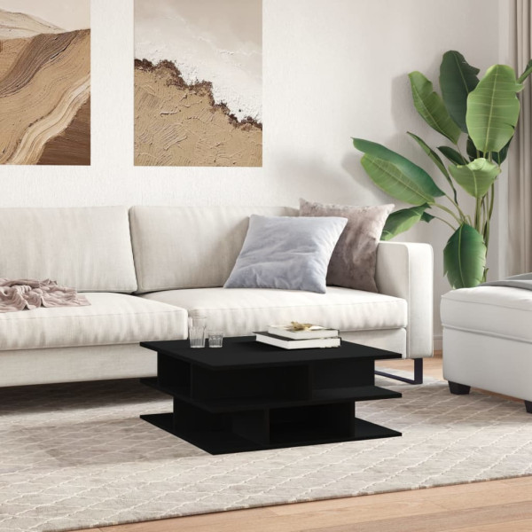 Mesa de centro madera de ingeniería negro 70x70x29 cm M 3