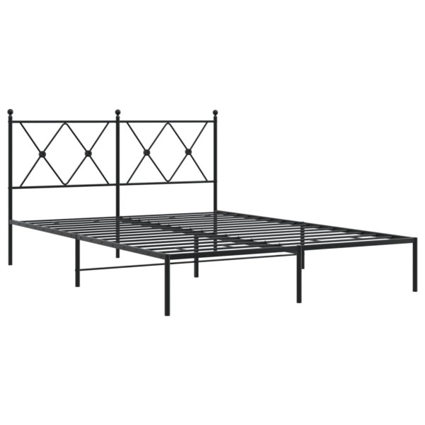 Estrutura de cama com cabeceira 135x190 cm metal preto M 2