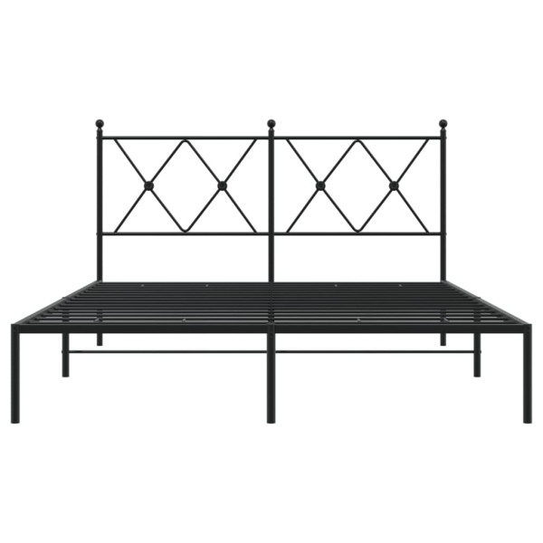 Estrutura de cama com cabeceira 135x190 cm metal preto M 4
