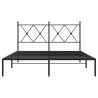 Estrutura de cama com cabeceira 135x190 cm metal preto 4