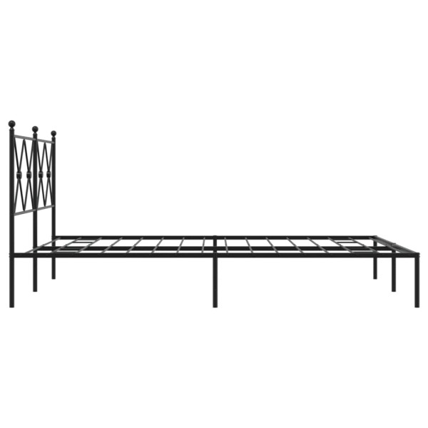 Estructura de cama con cabecero metal negro 135x190 cm M 5