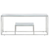 Mesa de centro plateada acero inoxidable y vidrio templado 2