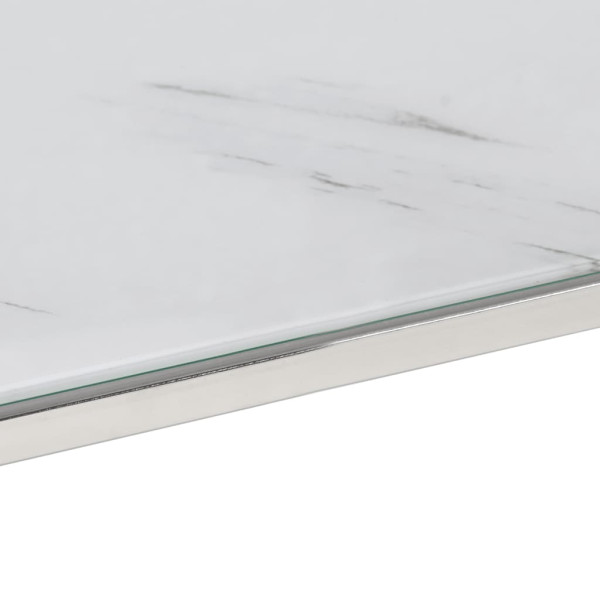 Mesa de centro aço inoxidável e vidro temperado prateado M 5