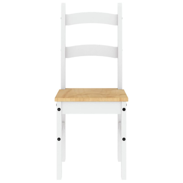 Sillas de comedor 2 uds madera maciza pino blanco 40x46x99 cm M 4