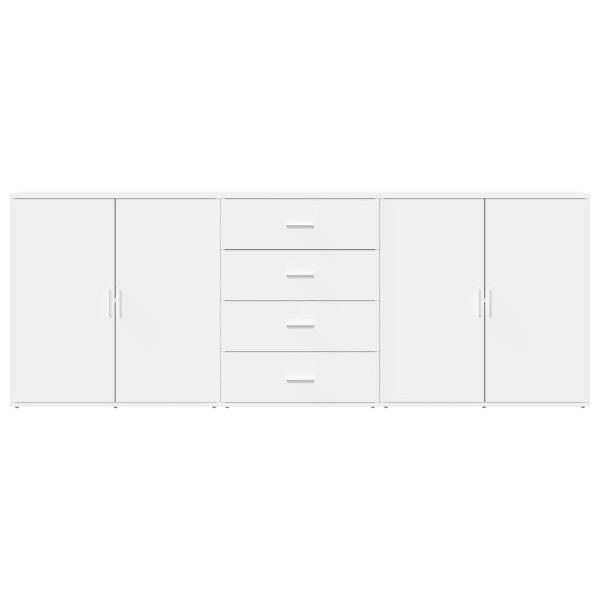 Aparadores 3 pcs madeira processada branco M 4