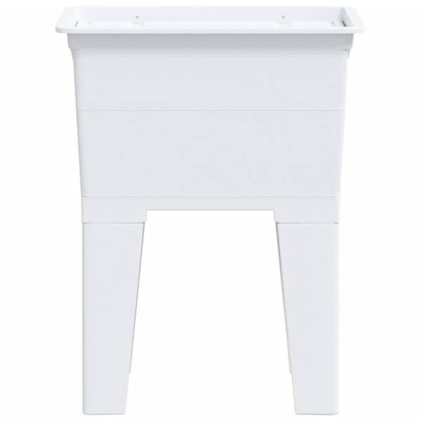 Fregadero de lavadero de resina blanco 59x41x75 cm M 4