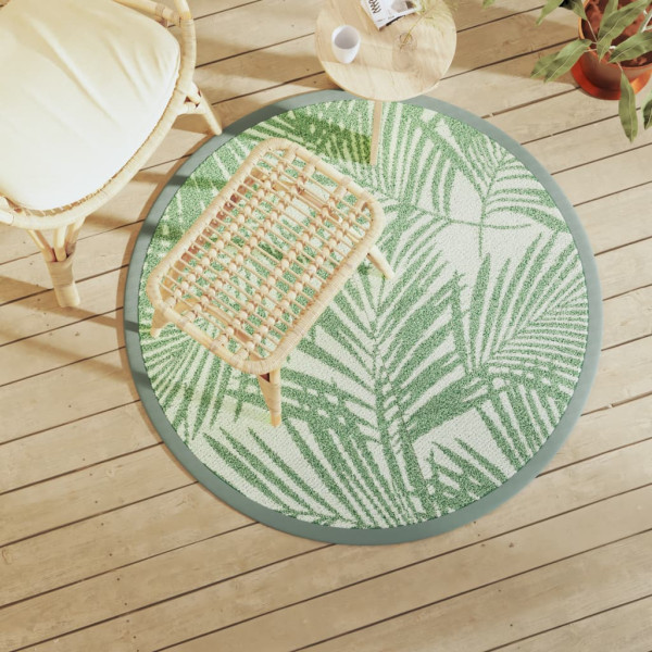 Alfombra de exterior PP verde Ø120 cm D