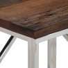 Mesa consola acero inoxidable madera maciza traviesa plateado 4