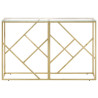 Mesa consola acero inoxidable dorado y vidrio templado 2