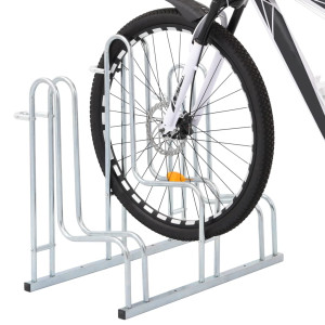 Soporte para 3 bicicletas suelo independiente acero galvanizado H