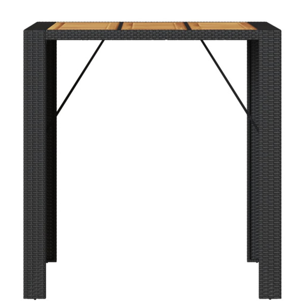 Mesa de jardín superficie de madera ratán PE negro 105x80x110cm M 5
