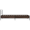 Estructura cama madera ingeniería metal marrón roble 100x200 cm 5