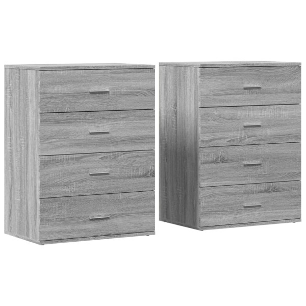 Aparadores 2 uds madera de ingeniería gris Sonoma 60x39x80 cm M 2