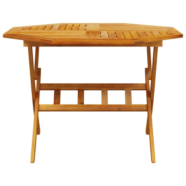 Mesa de jardín plegable madera maciza de acacia Ø110x75 cm M 4