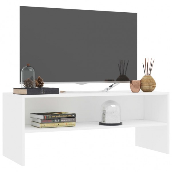 Mueble para TV madera contrachapada blanco 100x40x40 cm M 3