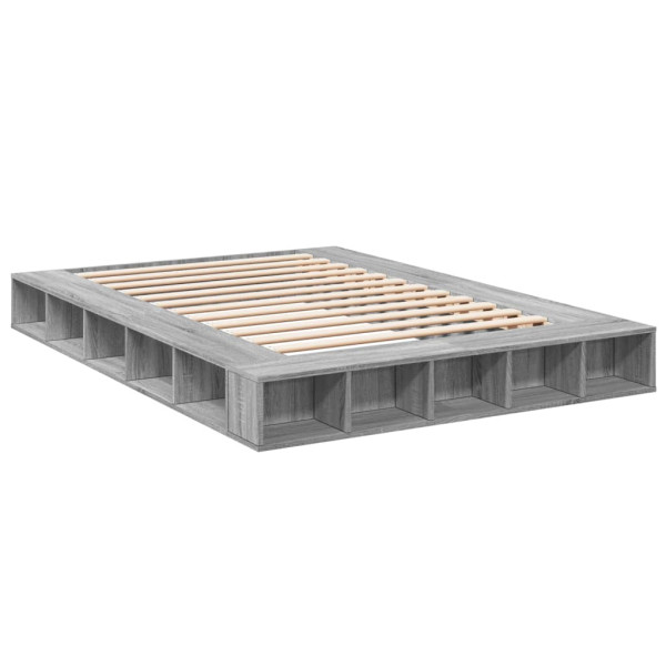 Estructura de cama madera de ingeniería gris Sonoma 160x200 cm M 2