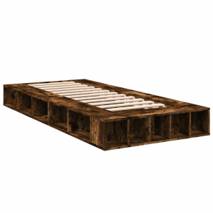 Estructura de cama madera de ingeniería roble humo 100x200 cm H