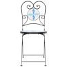 Cadeiras de bistrô dobráveis 2 pcs cerâmica azul e branco 4