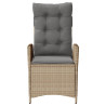 Sillones reclinables jardín y cojines beige mix 2 uds ratán PE 5