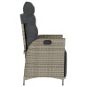 Sillón reclinable de jardín con reposapiés ratán sintético gris 5