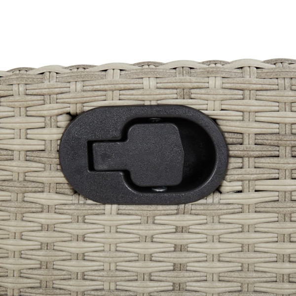 Set comedor de jardín 3 pzas cojines ratán sintético gris claro M 5