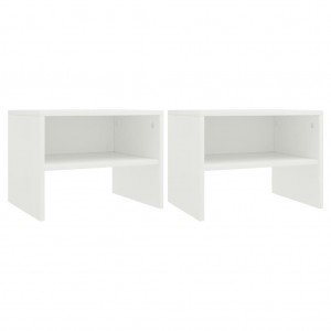 Mesas-de-cabeceira 2 pcs 40x30x30 cm contraplacado branco H