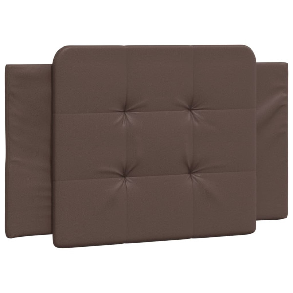 Cabecero de cama acolchado cuero sintético marrón 80 cm M 2