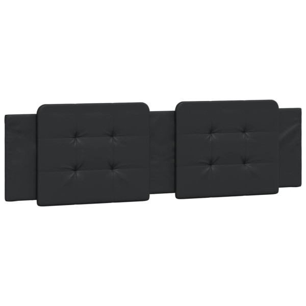 Cabecero de cama acolchado cuero sintético negro 180 cm M 2