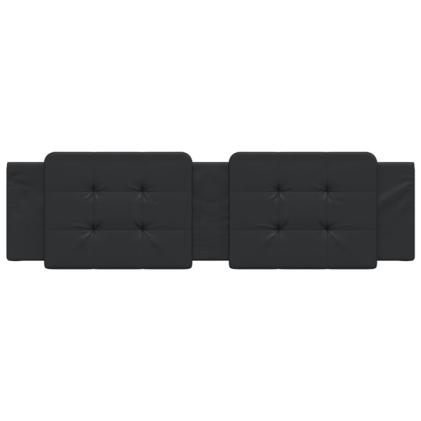 Cabecero de cama acolchado cuero sintético negro 180 cm M 4