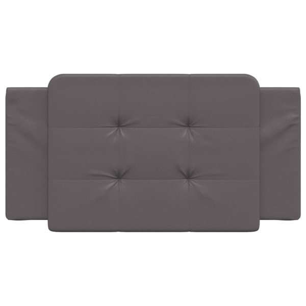 Almofadão de cabeceira 100 cm couro artificial cinzento M 4