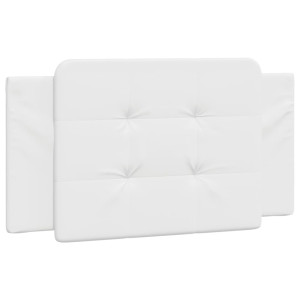 Cabecero de cama acolchado cuero sintético blanco 100 cm H