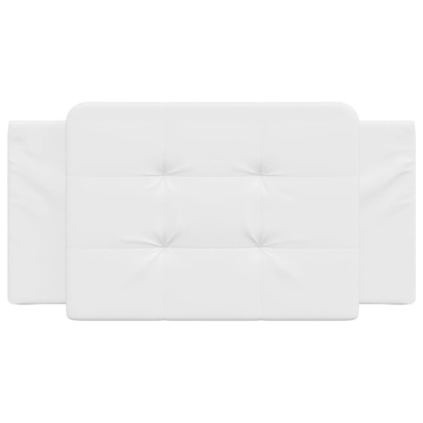 Cabecero de cama acolchado cuero sintético blanco 100 cm M 4