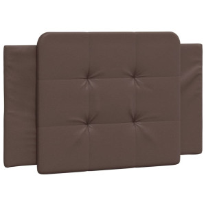 Cabecero de cama acolchado cuero sintético marrón 90 cm H