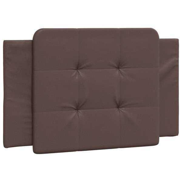 Cabecero de cama acolchado cuero sintético marrón 90 cm M 2
