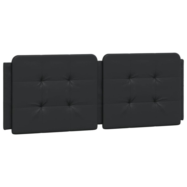 Cabecero de cama acolchado cuero sintético negro 120 cm M 2