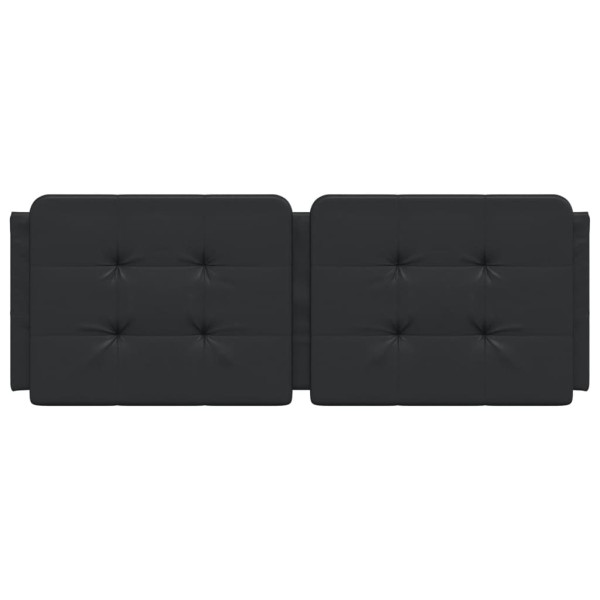 Cabecero de cama acolchado cuero sintético negro 120 cm M 4