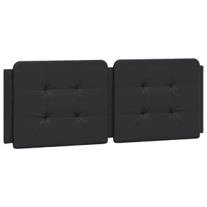 Cabecero de cama acolchado cuero sintético negro 140 cm H