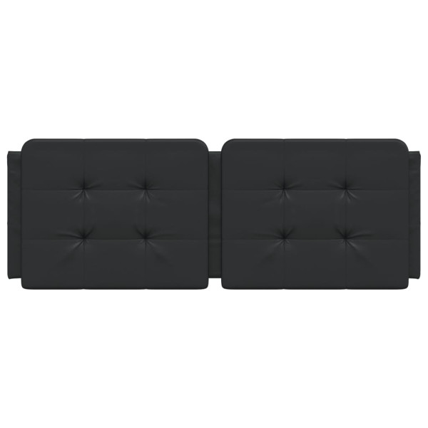 Cabecero de cama acolchado cuero sintético negro 140 cm M 4