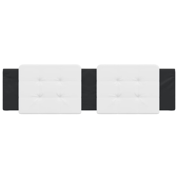Almofadão de cabeceira 180 cm couro artificial branco e preto M 4
