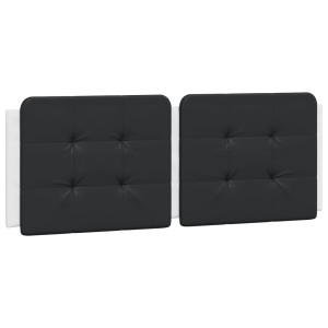 Cabecero de cama acolchado cuero sintético negro blanco 140 cm H
