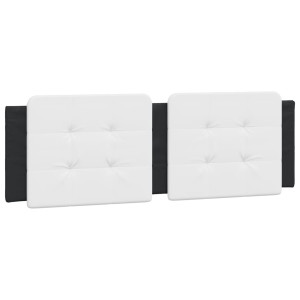 Cabecero de cama acolchado cuero sintético blanco negro 160 cm H