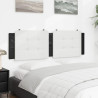 Cabecero de cama acolchado cuero sintético blanco negro 160 cm 3