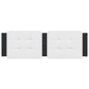 Cabecero de cama acolchado cuero sintético blanco negro 160 cm 4