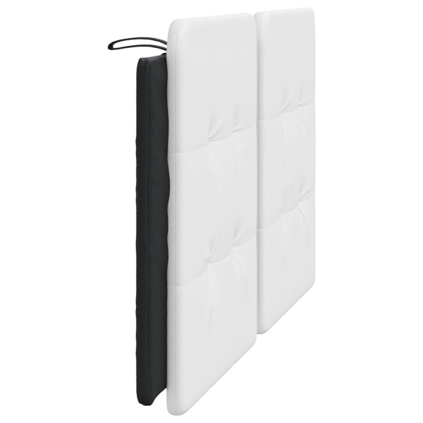 Cabecero de cama acolchado cuero sintético blanco negro 160 cm M 5