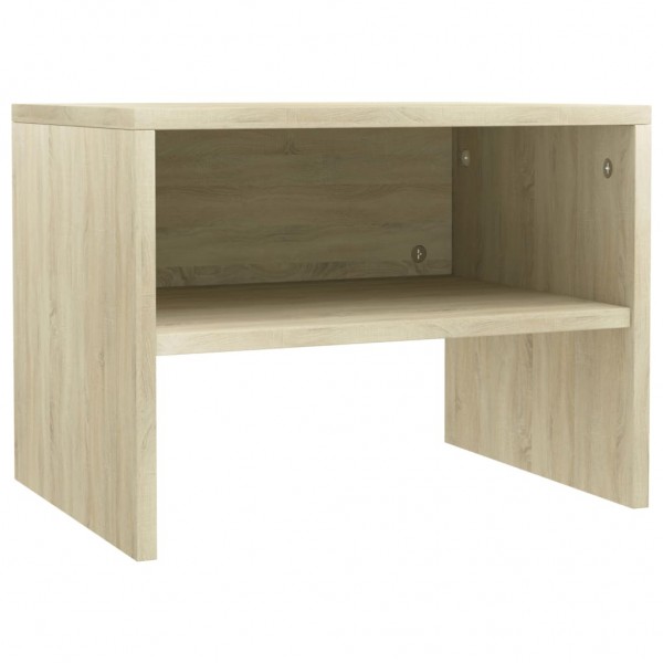 Mesita de noche madera contrachapada roble sonoma 40x30x30 cm D