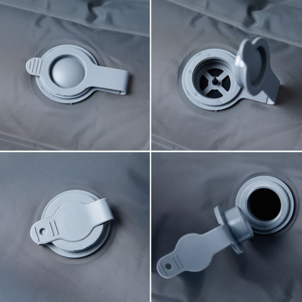 Colchón de camping autoinflable con almohadas 2 personas gris M 4