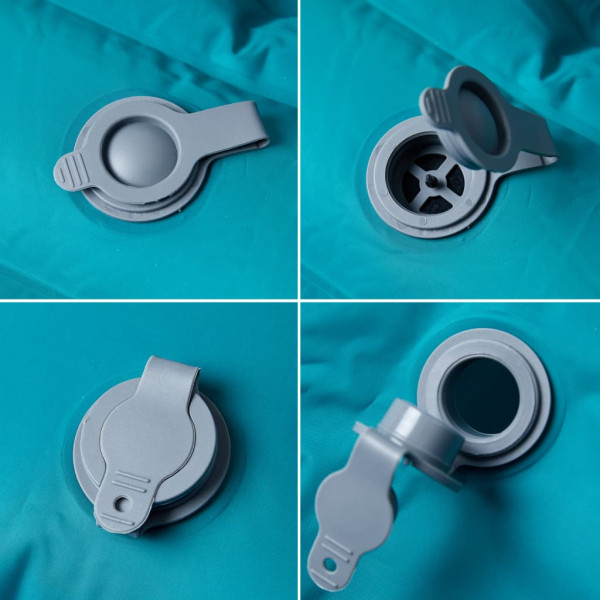 Colchón de camping autoinflable con almohadas 2 personas azul M 4