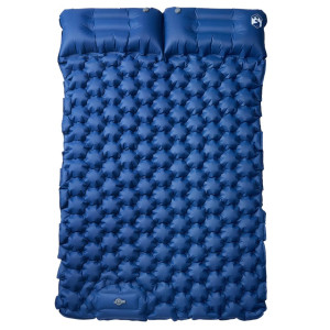 Colchón de camping autoinflable con almohadas 2 personas azul H